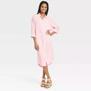 NWT Women's 3/4 Sleeve Midi Shirtdress - Universal Thread™ XL